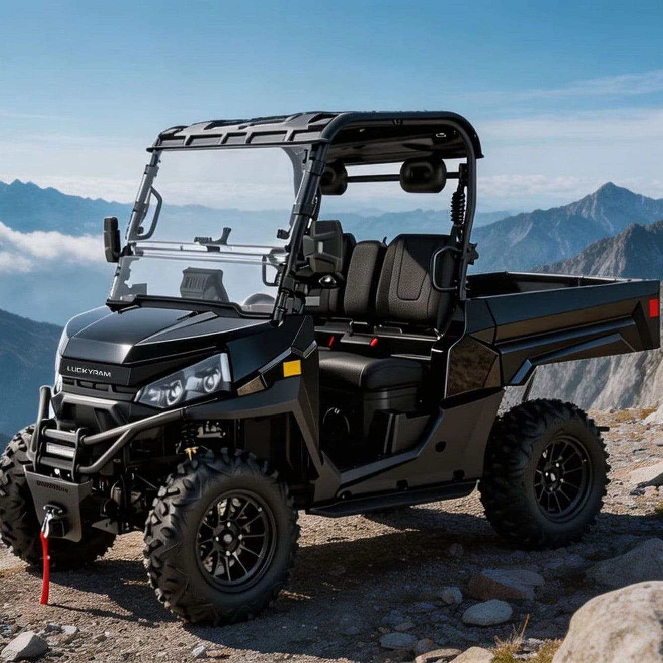 फार्म खेतको लागि 4WD इलेक्ट्रिक UTV 14 इन्च अफ रोड टायर 350kg डम्प बेड