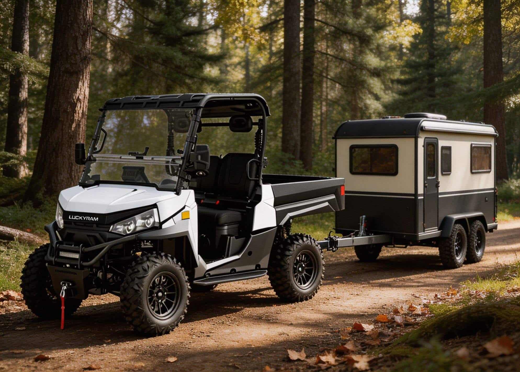 4WD अफ रोड इलेक्ट्रिक UTV 73.6V PKE कीलेस 20KW पीक पावर 670kg
